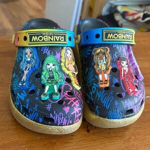 CROCS Kids Rainbow High Clogs - Black, Blue, Gold